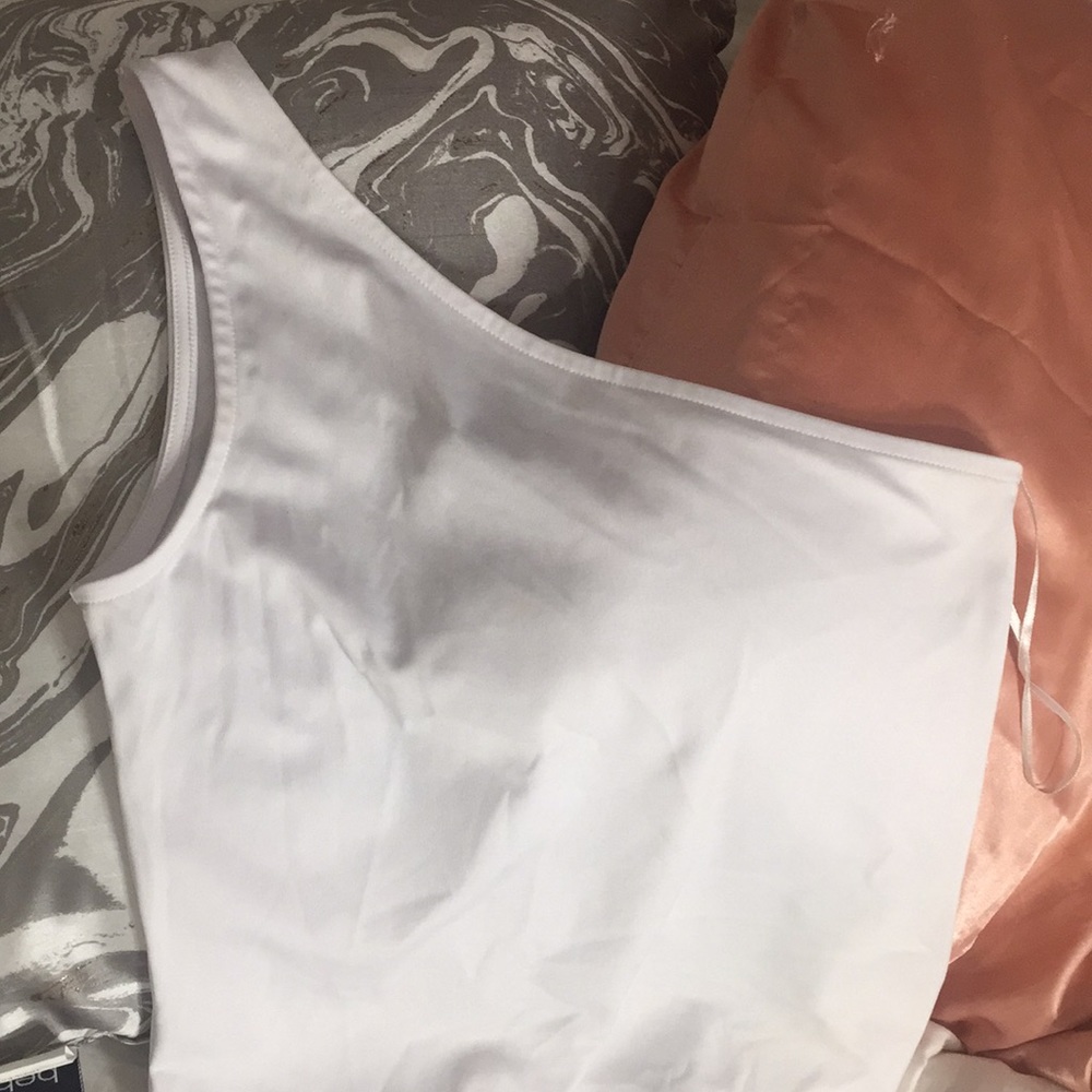 One shoulder silk top